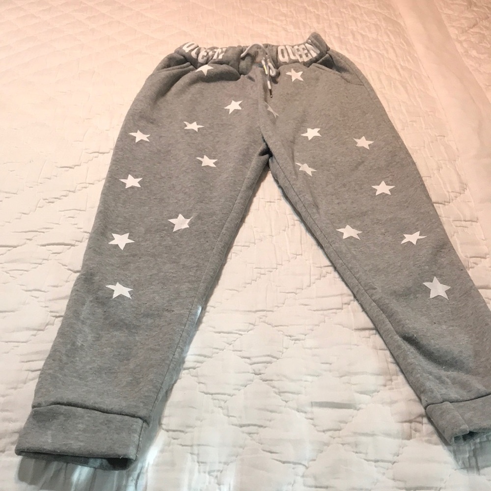 Gray Drawstring Star Joggers